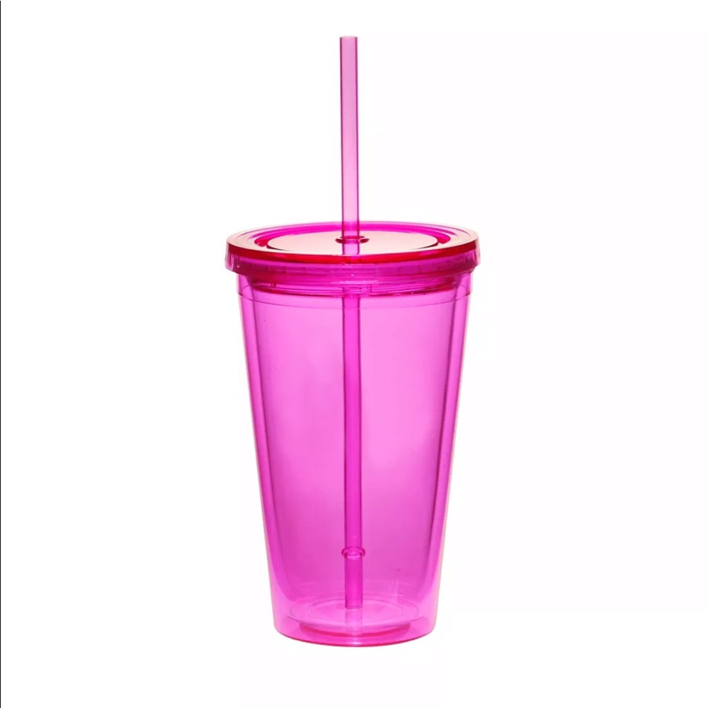 Pink Tumbler Cup with straw 🥤